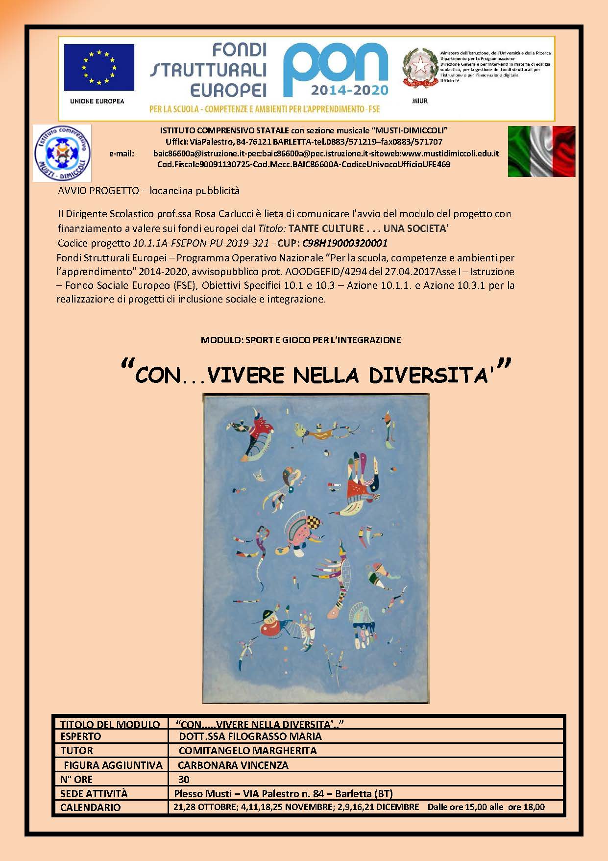 LOCANDINA PON Convivere nella diversita
