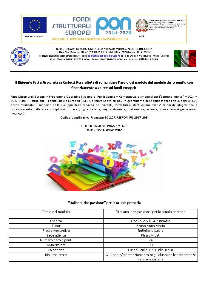 LOCANDINA ITALIANO PRIMARIA