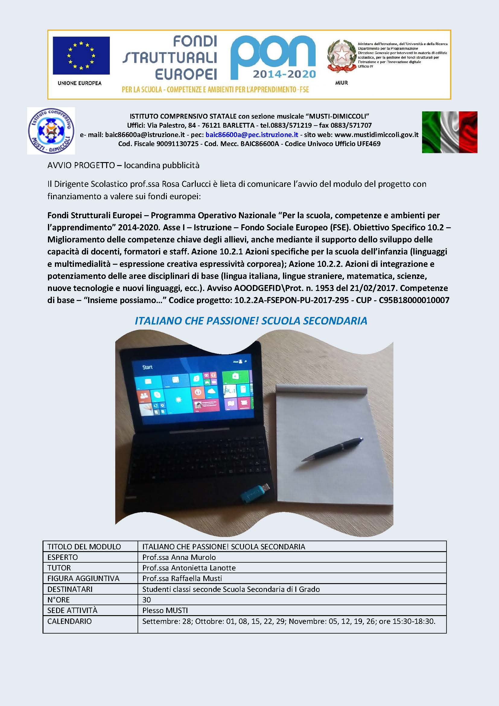 LOCANDINA ITALIANO SECONDARIA