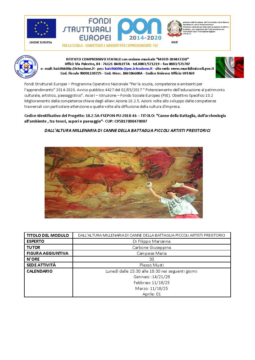 locandina PICCOLI ARTISTI PREISTORICI