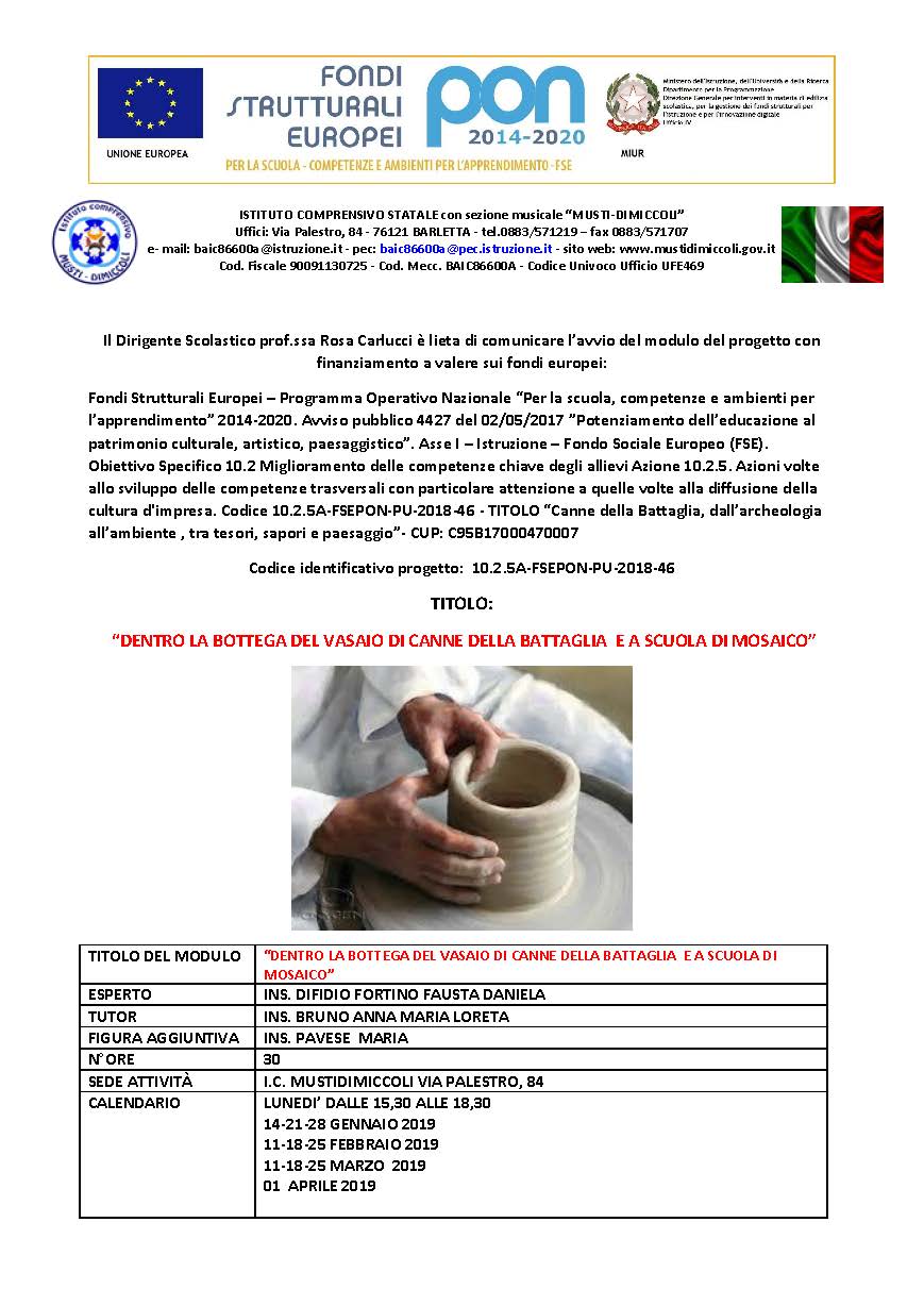 locandina modulo vasaio