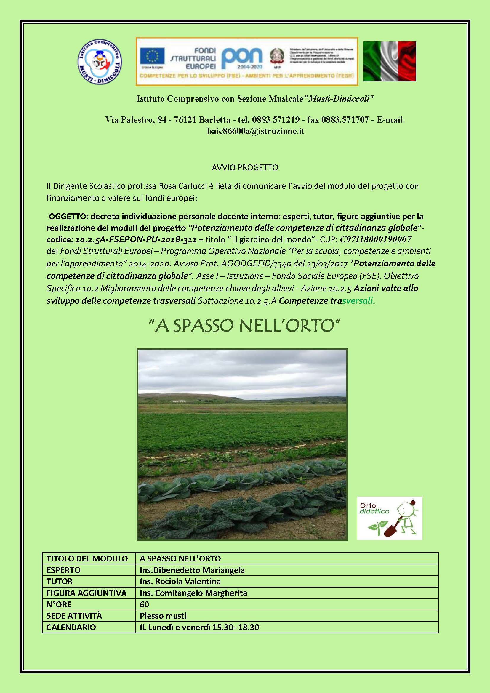 locandina A SPASSO NELLORTO