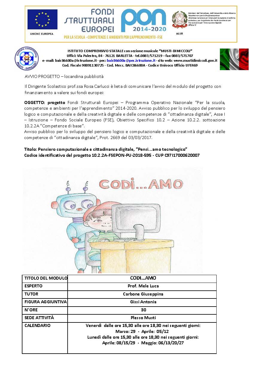 locandina PON coding
