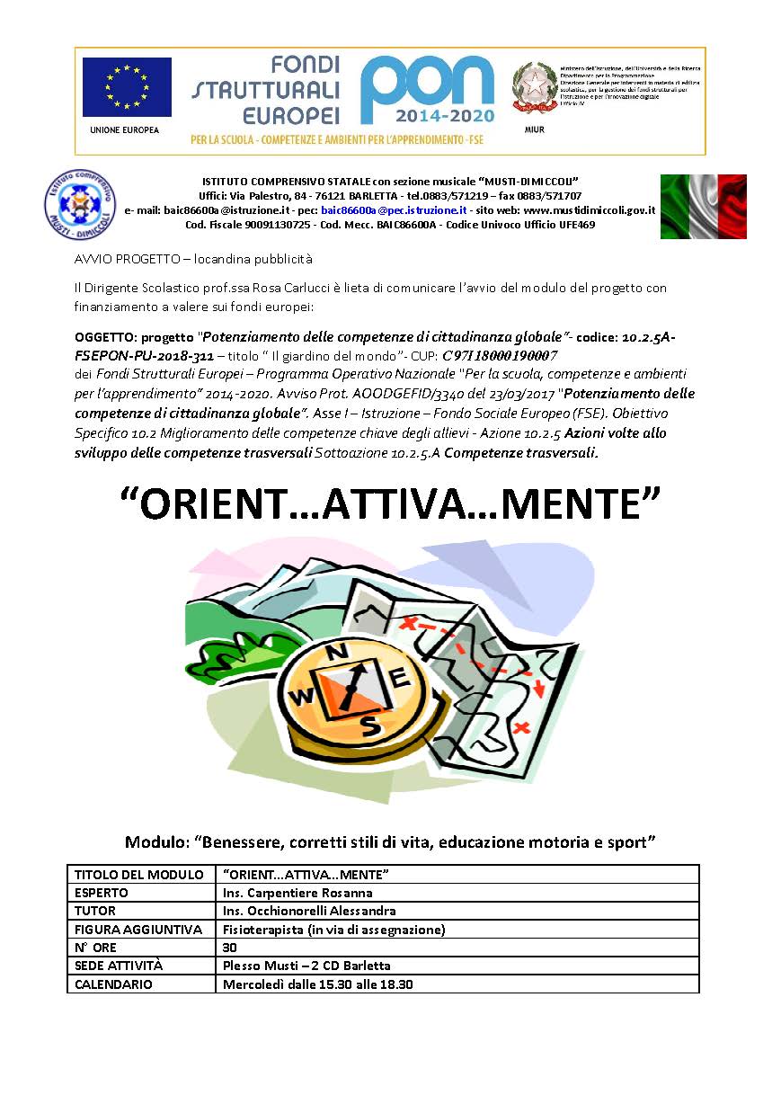 locandina PON GLOBALE orientattivamente