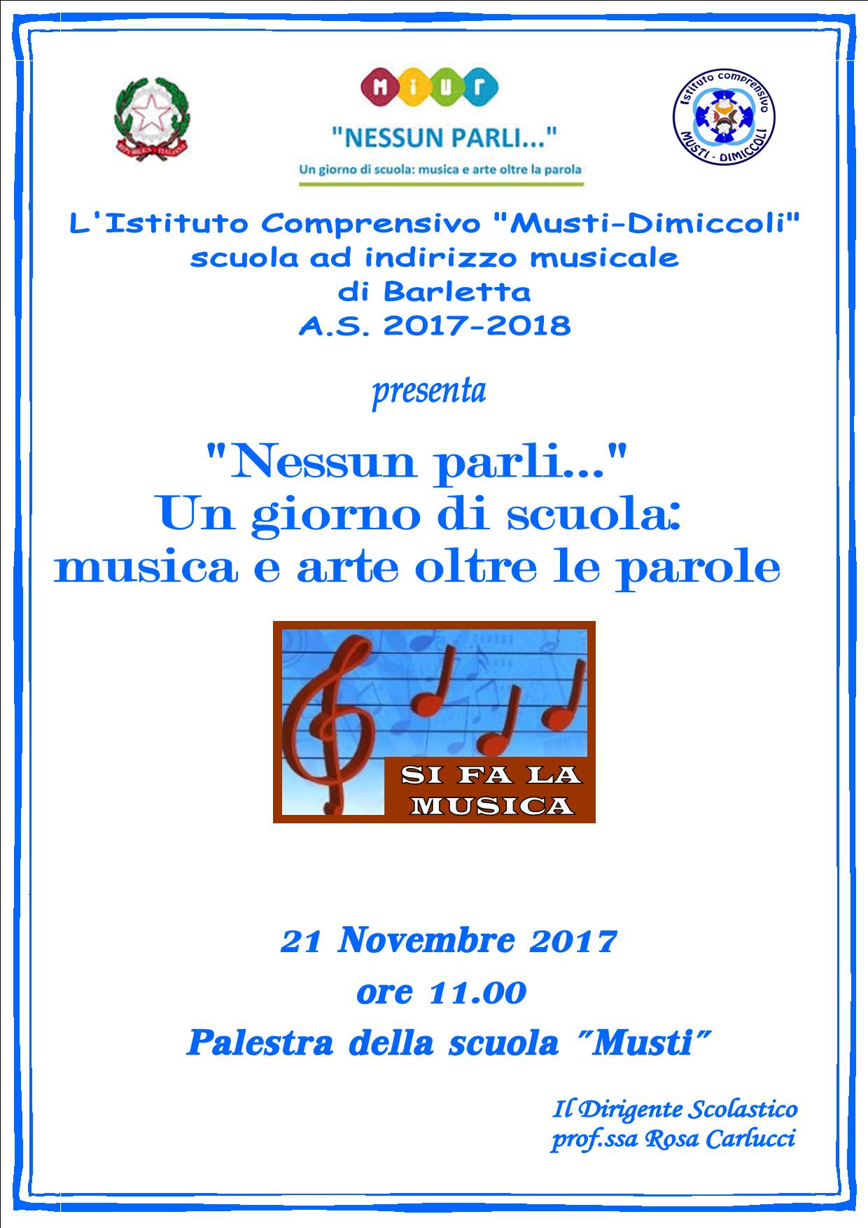 Circolare Manifestazione Locandina manifestazione 21 Novembre 2017 Nessun parli